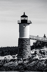 Isle au Haut Lighthouse Tower in Maine -BW